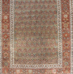 Antique Persian Hamadan Gallery Runner in Wool with All-Over Tribal Design