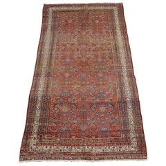 Antique Persian Hamadan, Herati Motif, Rust Field, Wool, Hallway Size, 1915