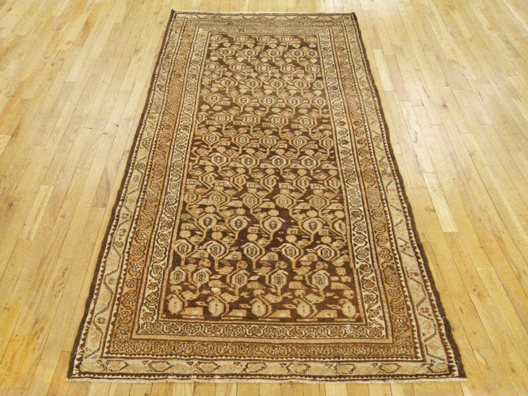 Antique Persian Hamadan Oriental Rug, in Runner Size, w/ Geometric ...