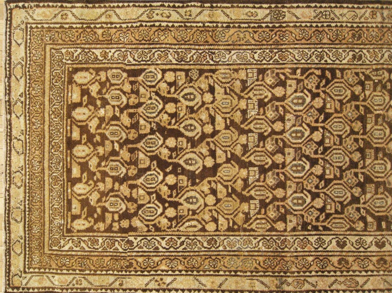 Antique Persian Hamadan Oriental Rug, in Runner Size, w/ Geometric ...