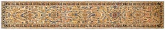 Tapis oriental persan antique Hamadan:: en taille Runner:: avec des couleurs douces & Foliate