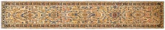 Tapis oriental persan antique Hamadan:: en taille Runner:: avec des couleurs douces & Foliate