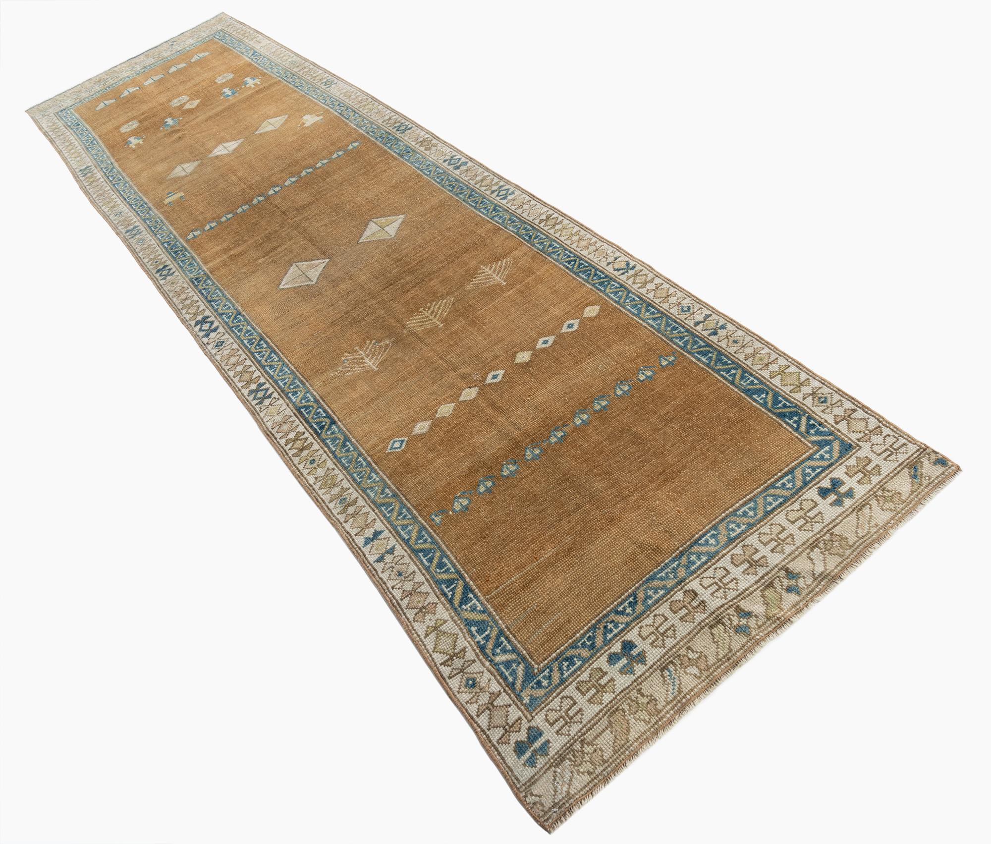 Antique Persian Hamadan Pictorial Runner 3' X 11'. A wonderful pictorial runner. Hamadan town in western Iran is the ancient Persian city of Ecbatana. Around the town are located hundreds of mostly Kurdish villages weaving an incredible variety of