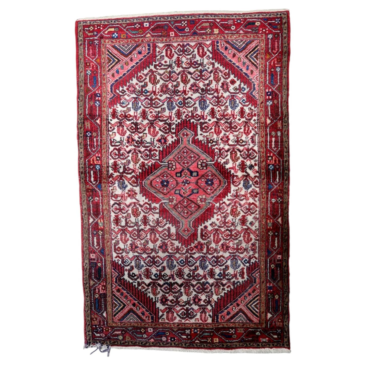 Antique Persian Hamadan Rug – 1920s Hand‑Knotted Wool 3.4' x 5.6' - 1C1239