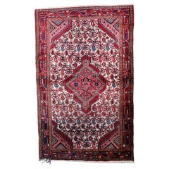 Antike persische Hamadan Teppich - 1920er Jahre handgeknüpfte Wolle 3,4 'x 5,6' - 1C1239