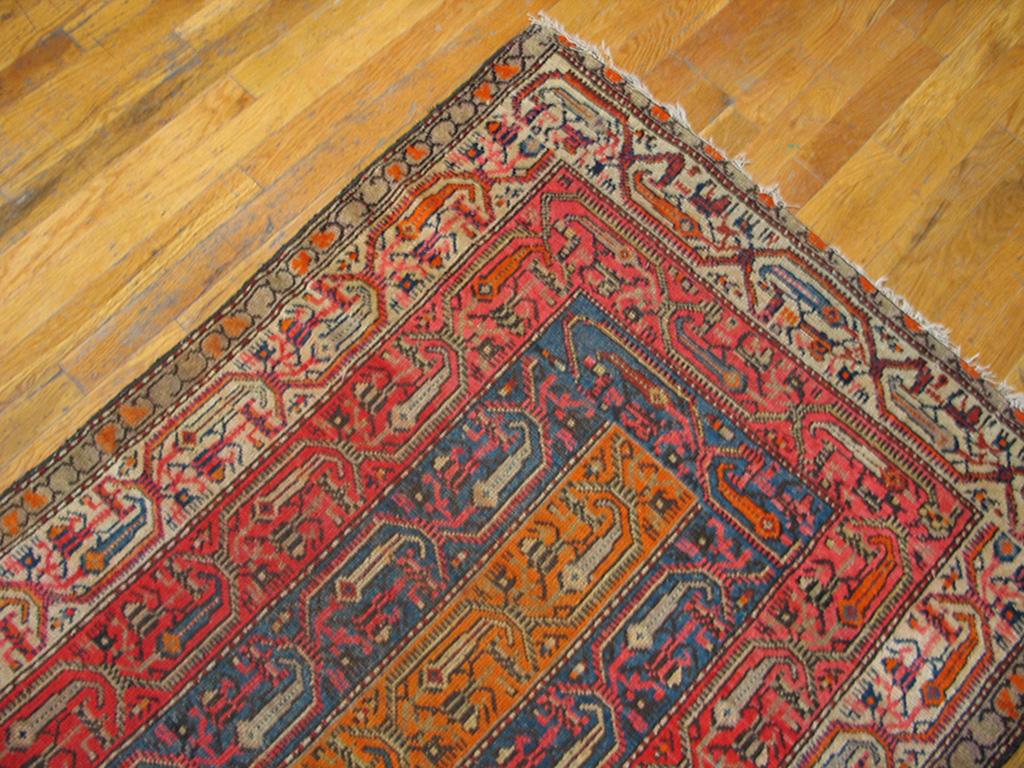 Hand-Knotted Antique Persian Hamadan Rug 3' 8