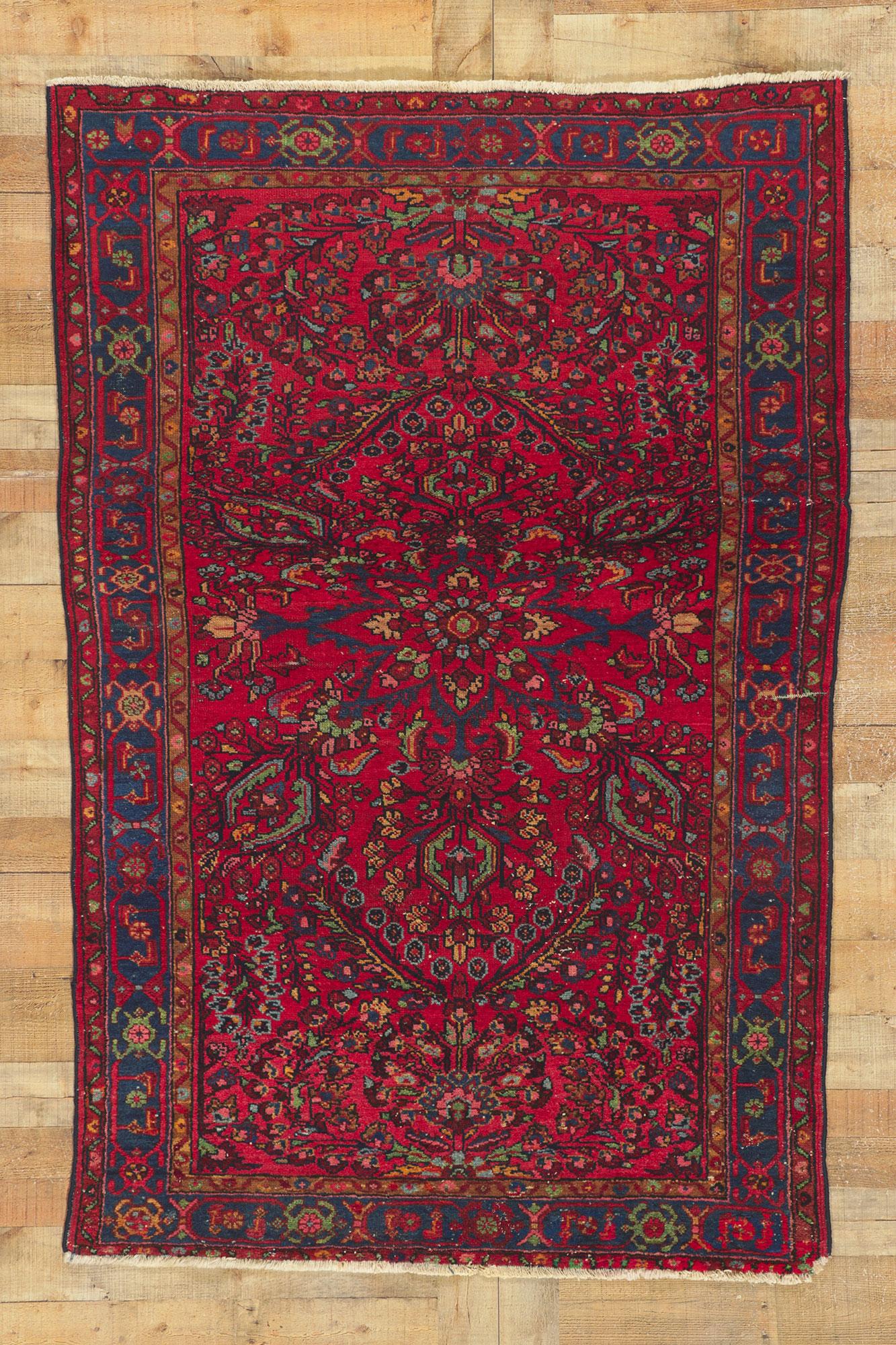 Antique Persian Hamadan Rug In Good Condition For Sale In Dallas, TX