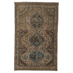 Used Persian Tribal Hamadan Rug, Dark & Moody Meets Masculine Appeal