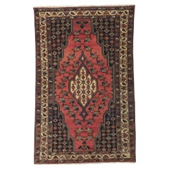 Antique Persian Hamadan Rug, Midcentury Modern Meets Tribal Enchantment