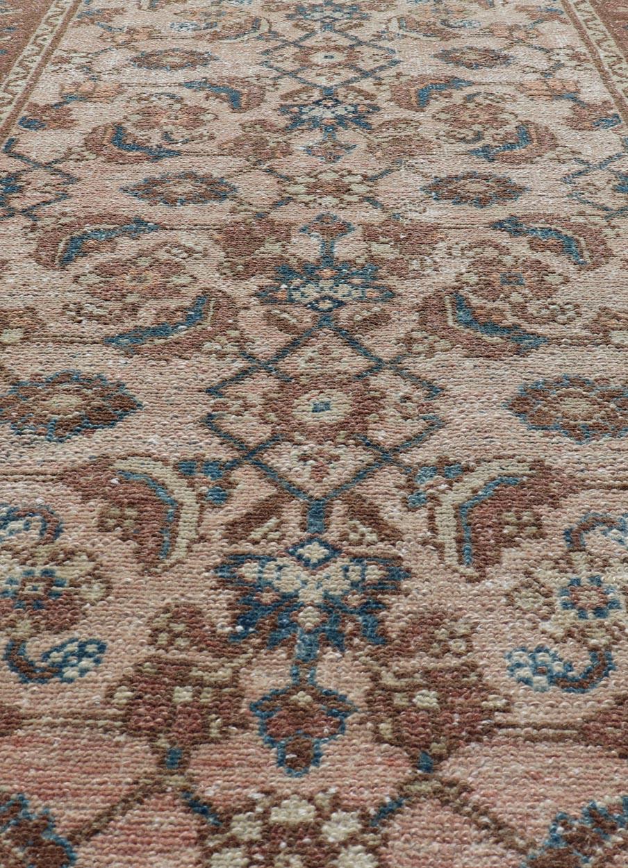 Antique Persian Hamadan Rug in Wool with All-Over Sub-Geometric Design For Sale 2