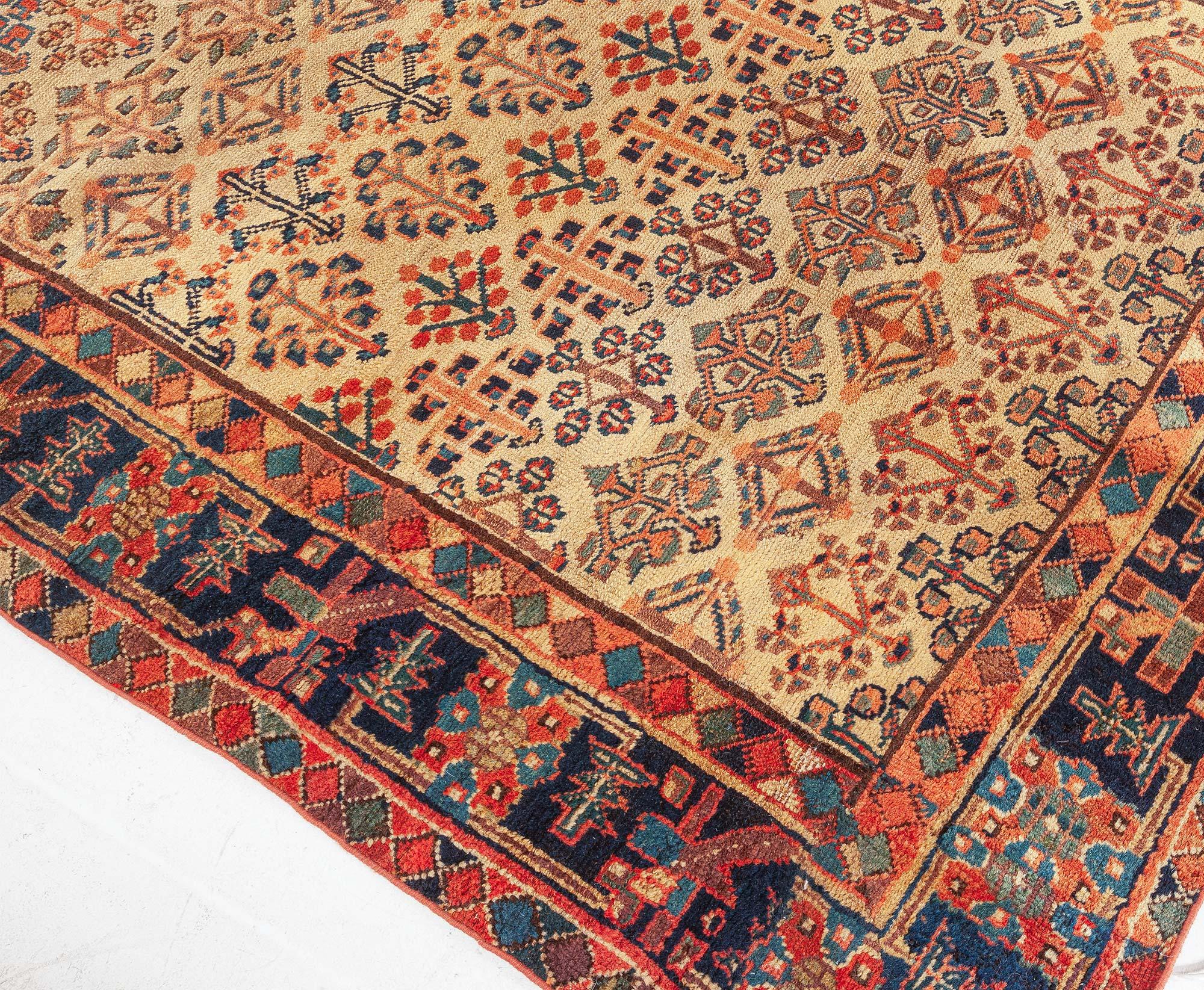Wool Antique Persian Hamadan Rug 'Size Adjusted' For Sale