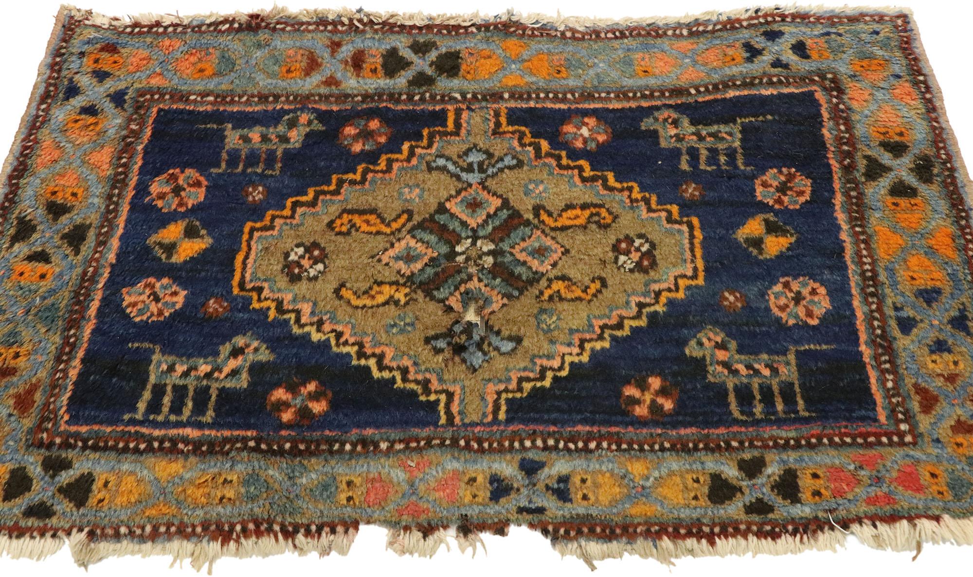 Tribal Antique Persian Hamadan Rug, Timeless Allure Meets Enigmatic Elegance For Sale