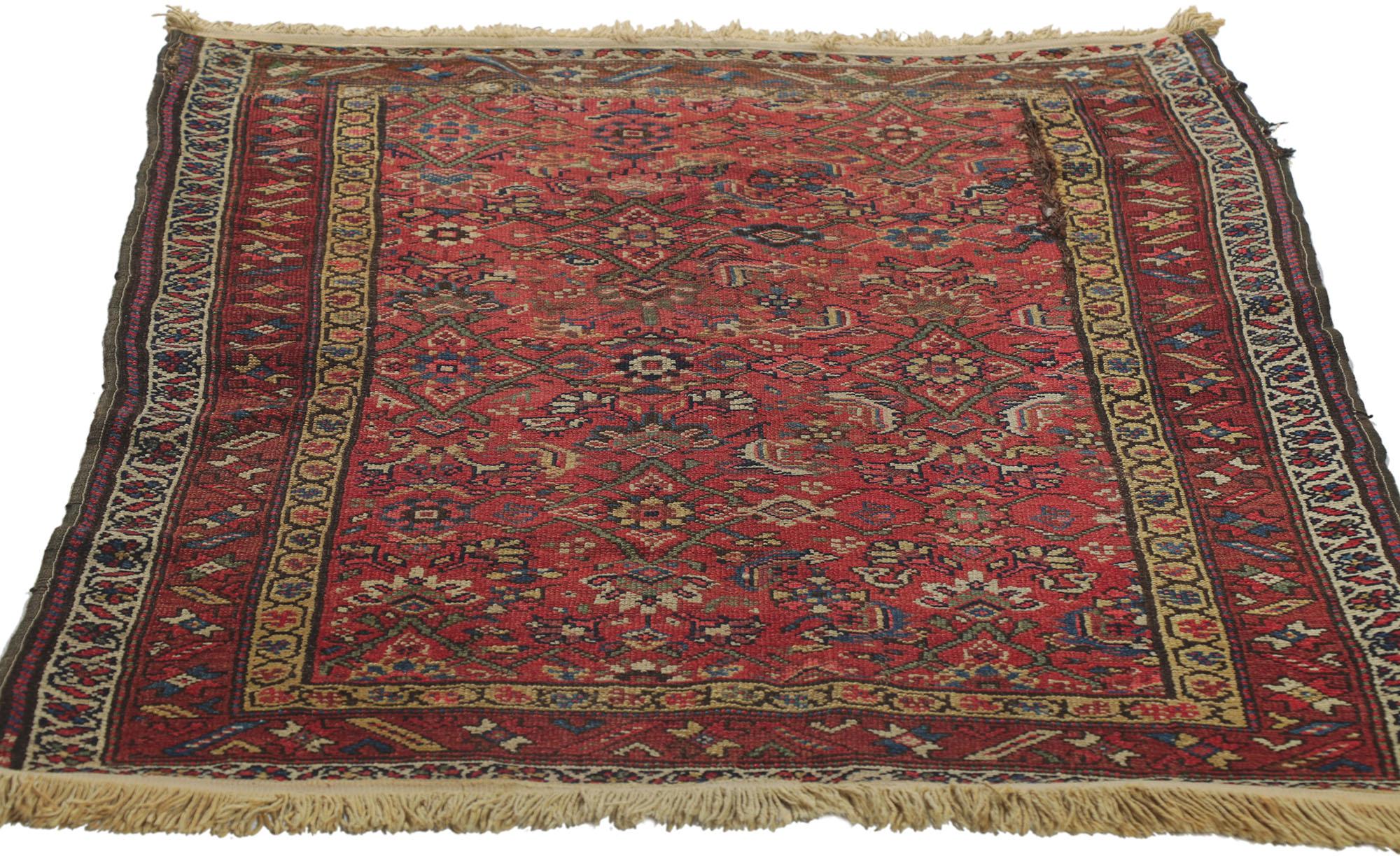 Heriz Serapi Antique Persian Hamadan Rug with All-Over Herati Design For Sale