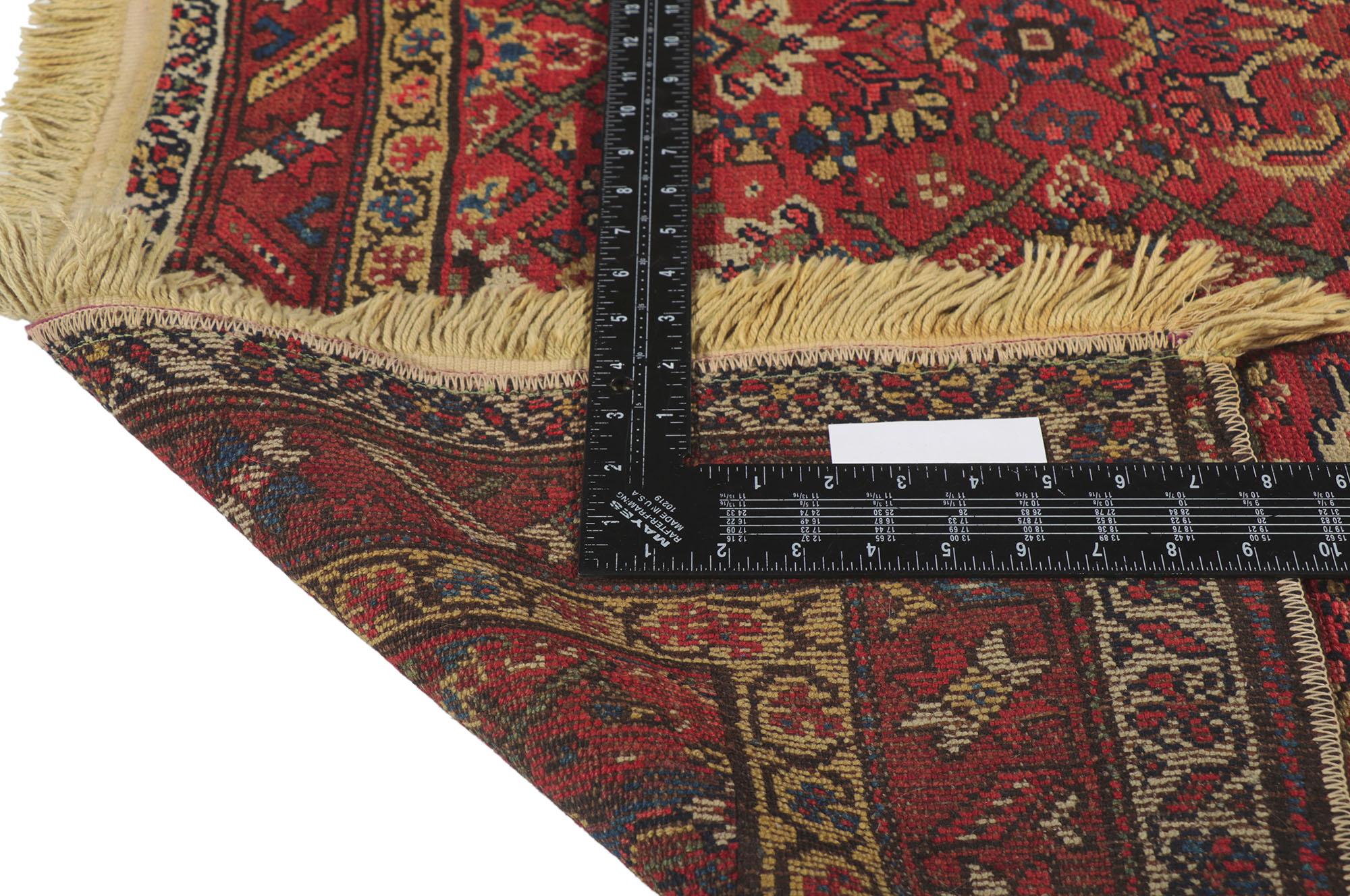 Hand-Knotted Antique Persian Hamadan Rug with All-Over Herati Design For Sale