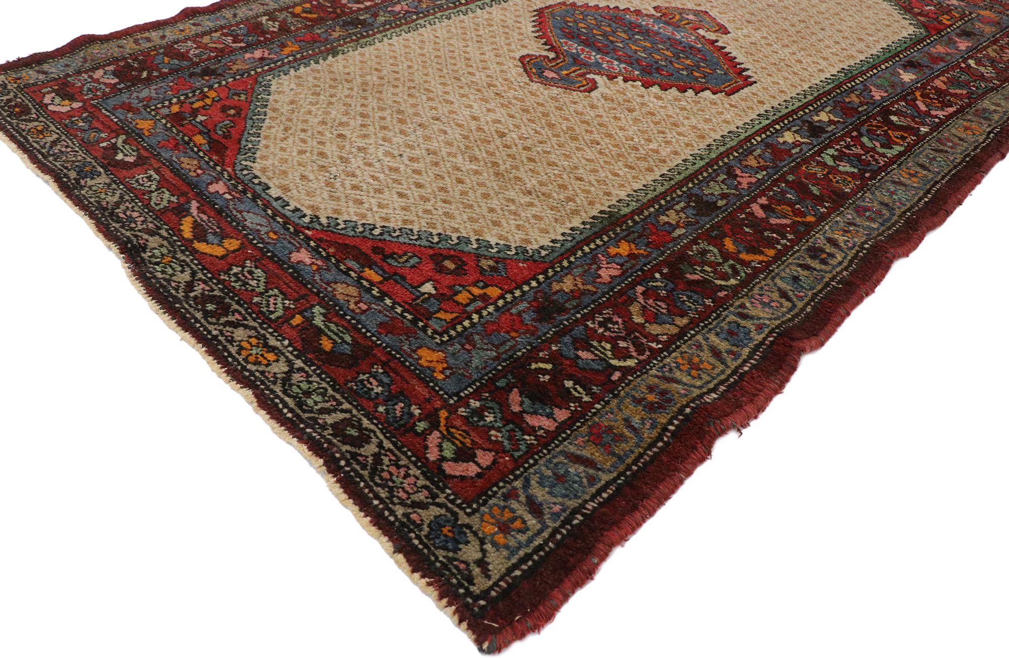 Mid-Century Modern Antique Persian Hamadan Rug with Arts & Crafts Style For Sale