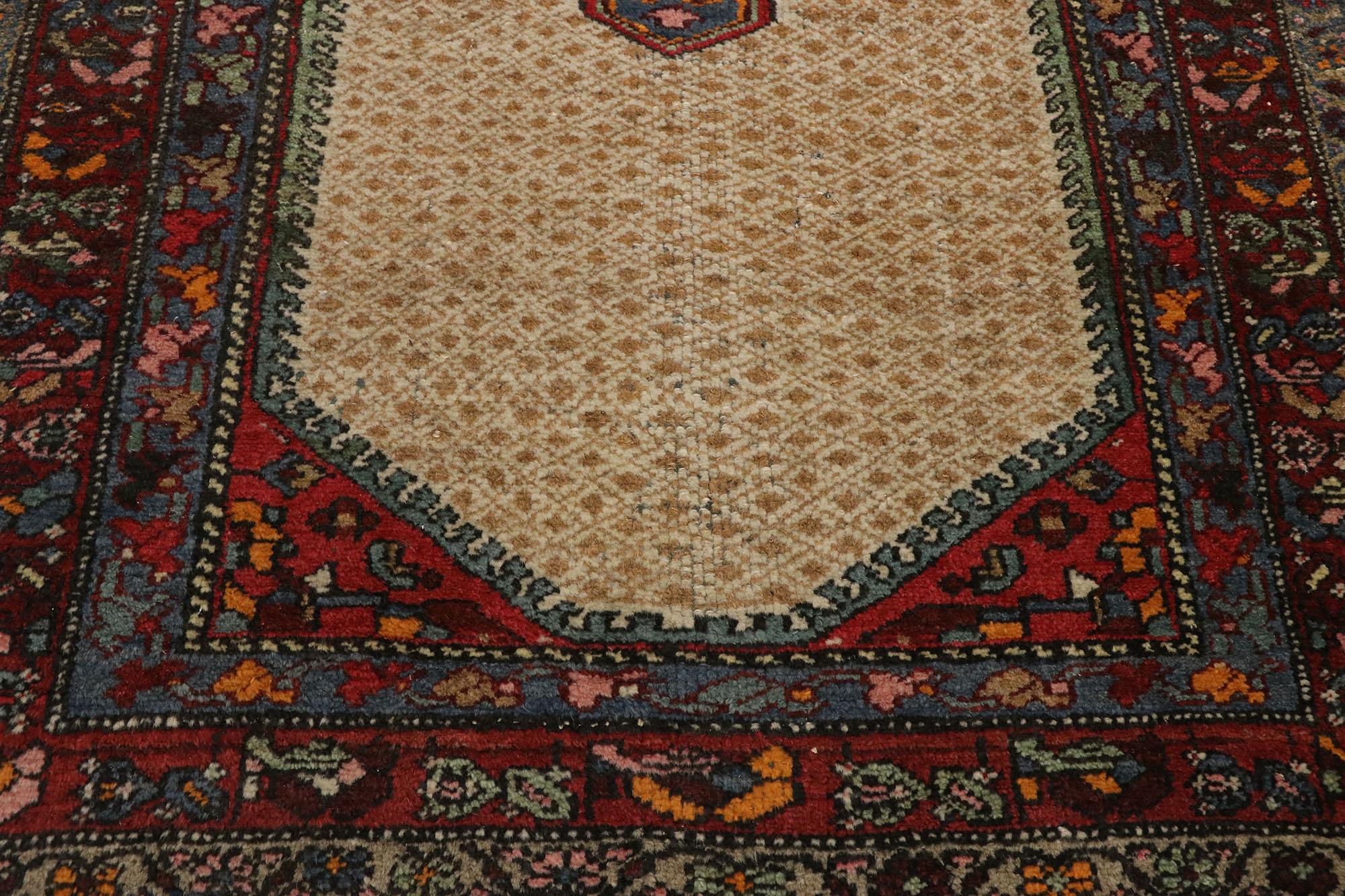 Antique Persian Hamadan Rug with Arts & Crafts Style In Good Condition For Sale In Dallas, TX