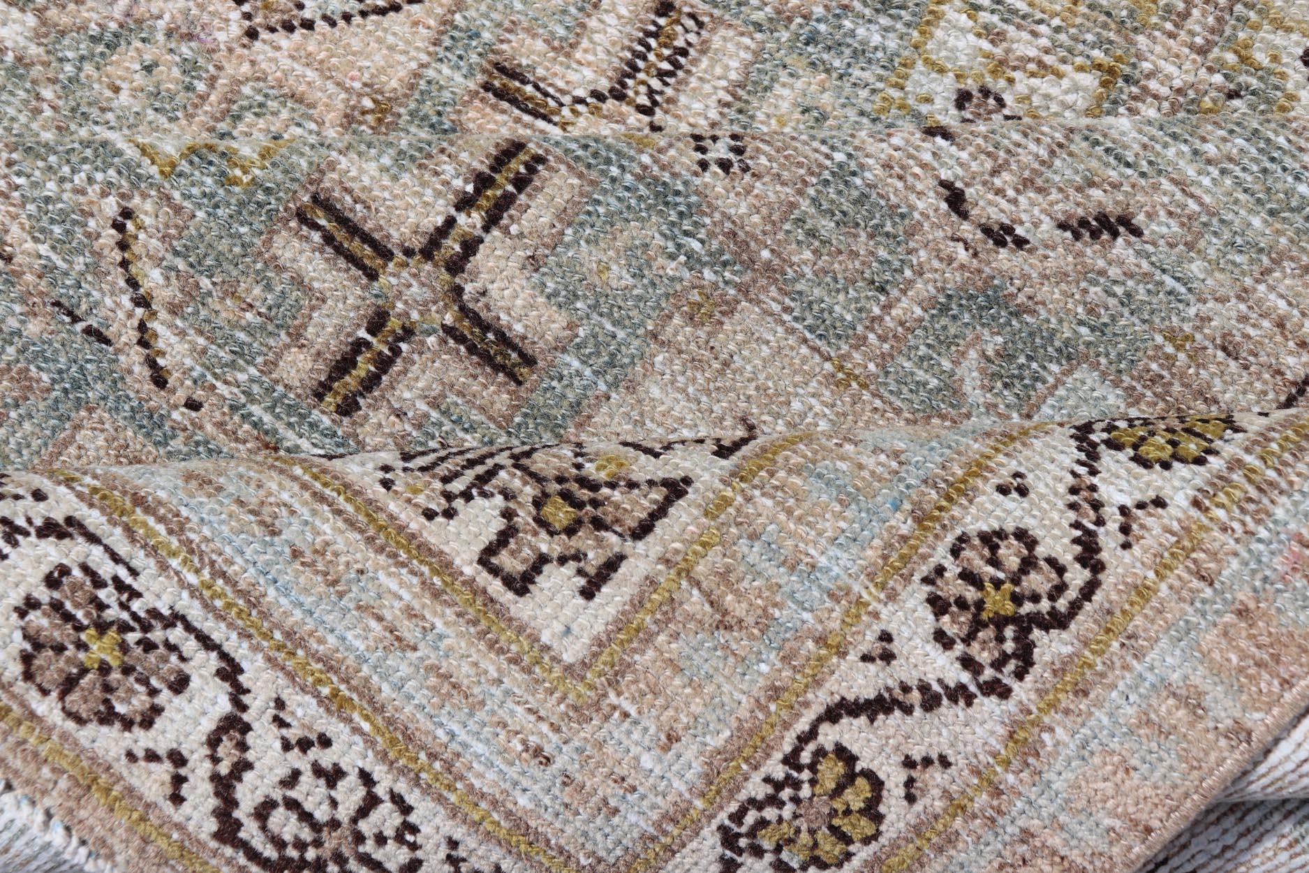 20th Century Antique Persian Hamadan Rug With Central Field with Geometric Motifs 4'3 x 6'3 For Sale