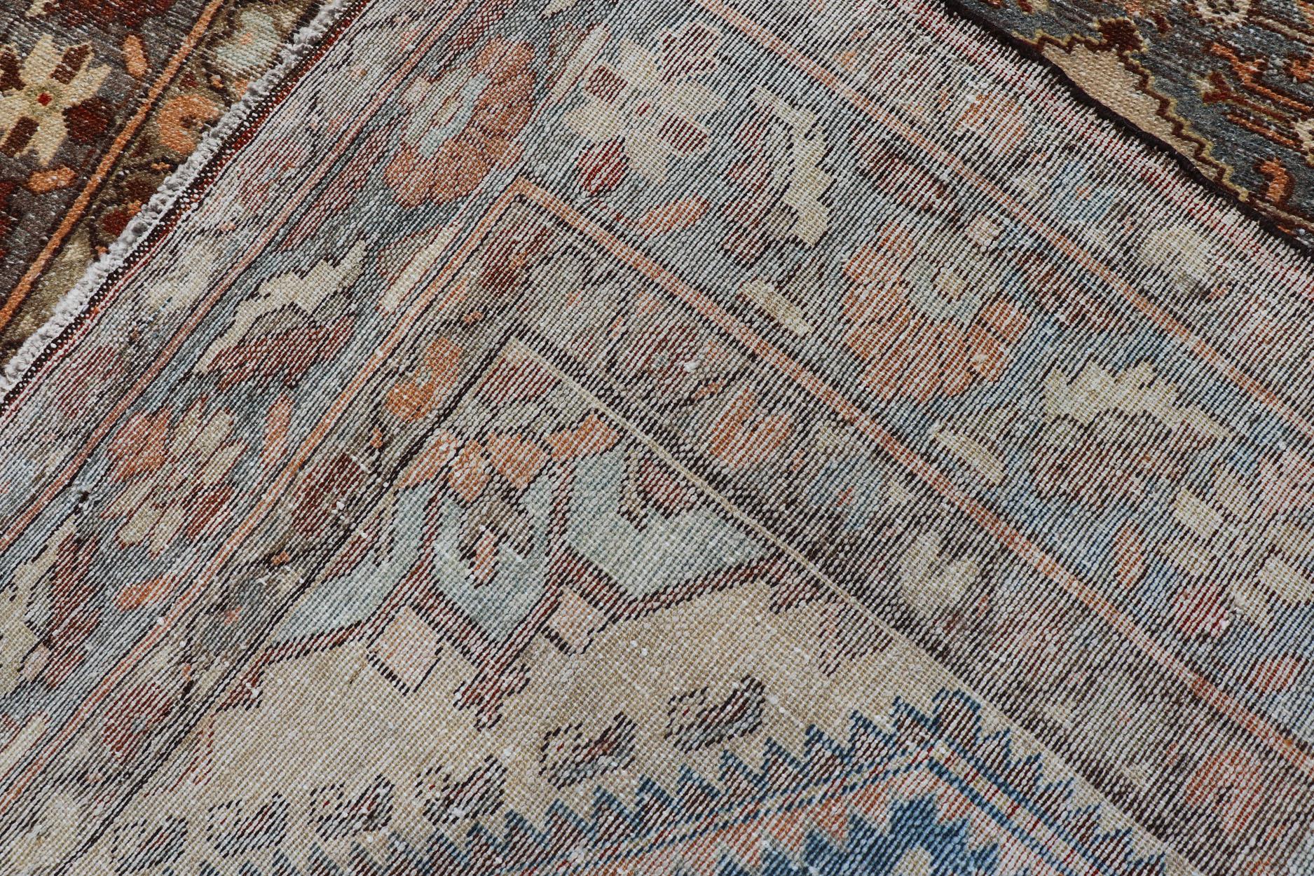 Antique Persian Hamadan Rug with Central Medallion & Sub-Geometric Floral Design For Sale 7