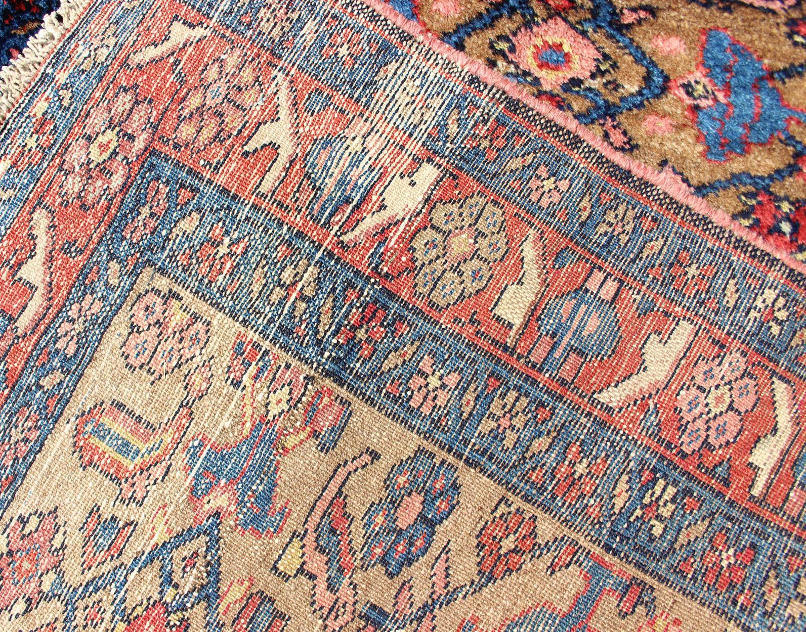 Antique Persian Hamadan Rug with Colorful Geometric All-Over Design in Yellow For Sale 3