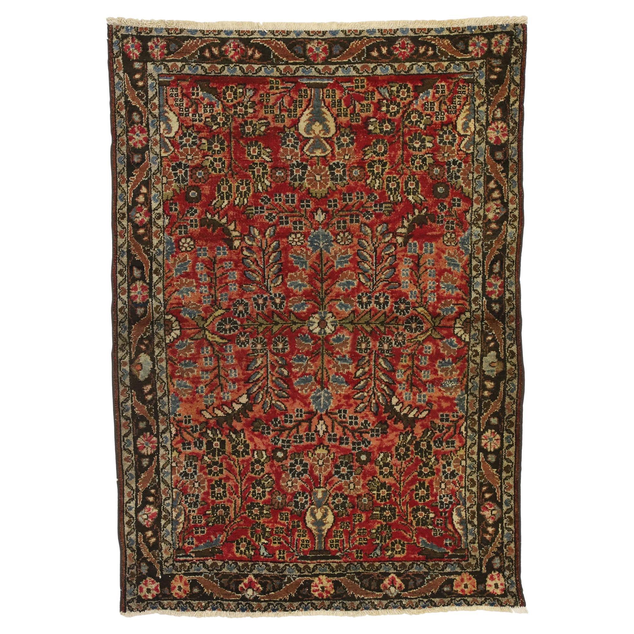 Alfombra persa Sarouk Hamadan de 1910