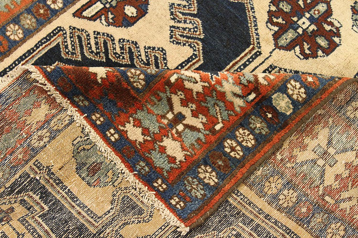 Islamic Antique Persian Hamadan Rug with Gray and Beige Flower Details on Black Field For Sale
