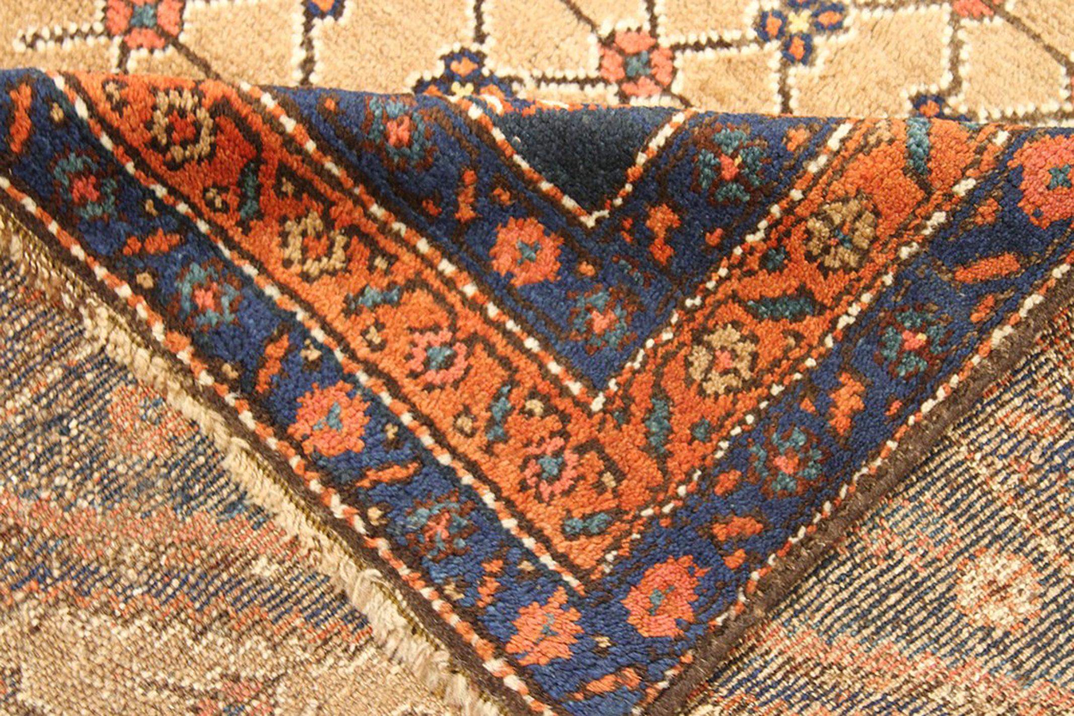 Islamic Antique Persian Hamadan Rug with Large Flower Medallion on Center Field For Sale