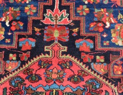 Antique Persian Hamadan Rug with Medallion and Geometric Design in Multicolor