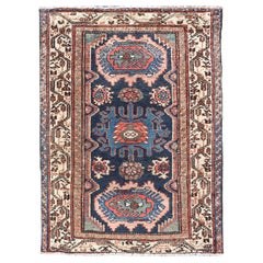 Antique Persian Hamadan Rug with Medallion Design in Multicolor 2'6 x 3'6