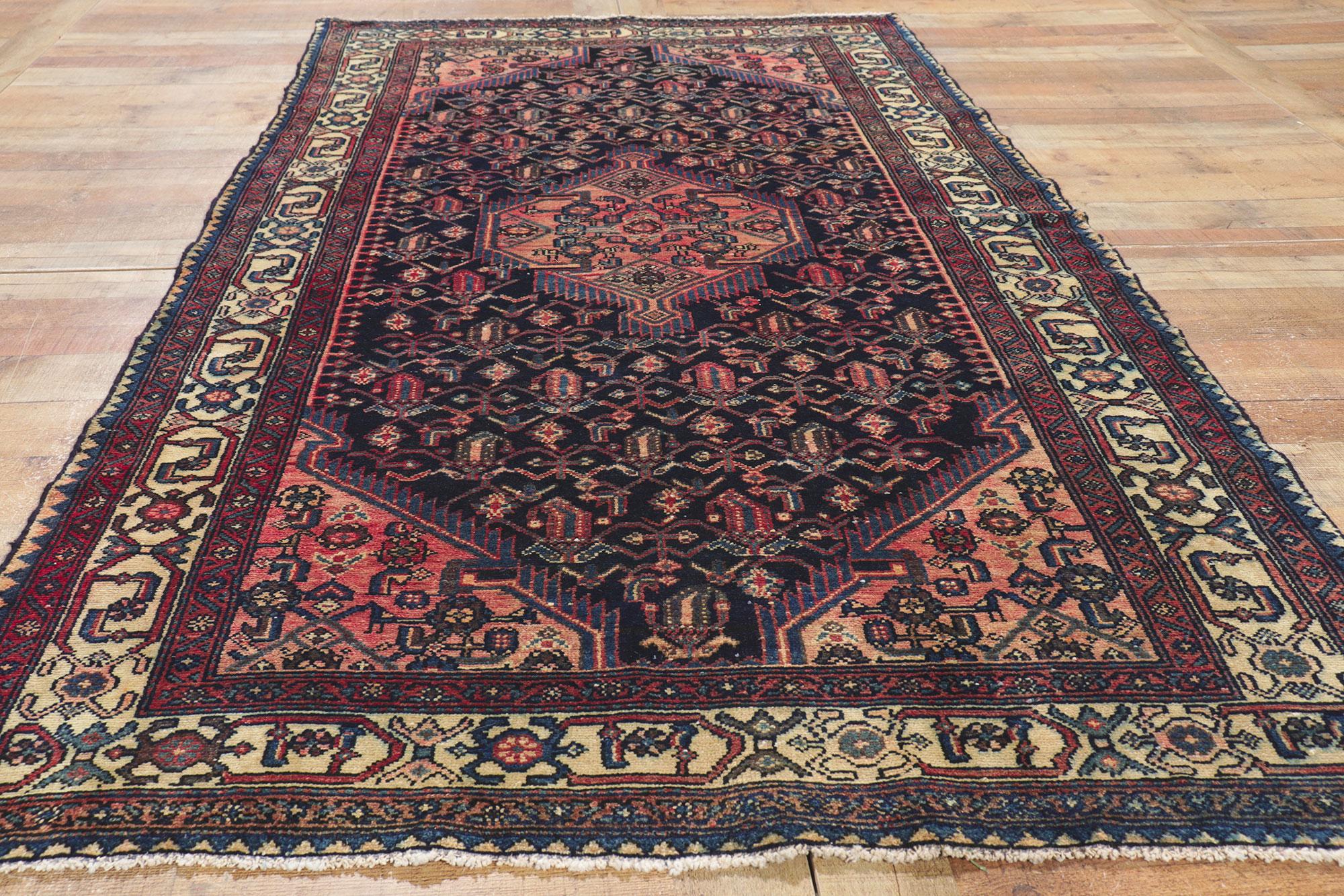 Antique Persian Hamadan Rug with Modern Style For Sale 1
