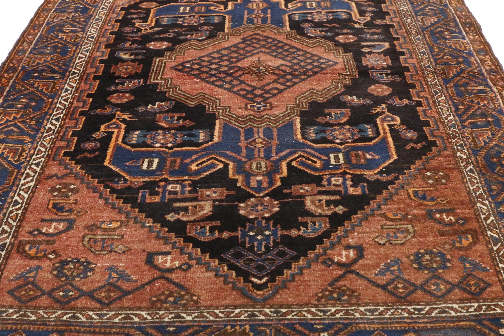 Hand-Knotted Antique Persian Nahavand Hamadan Rug For Sale
