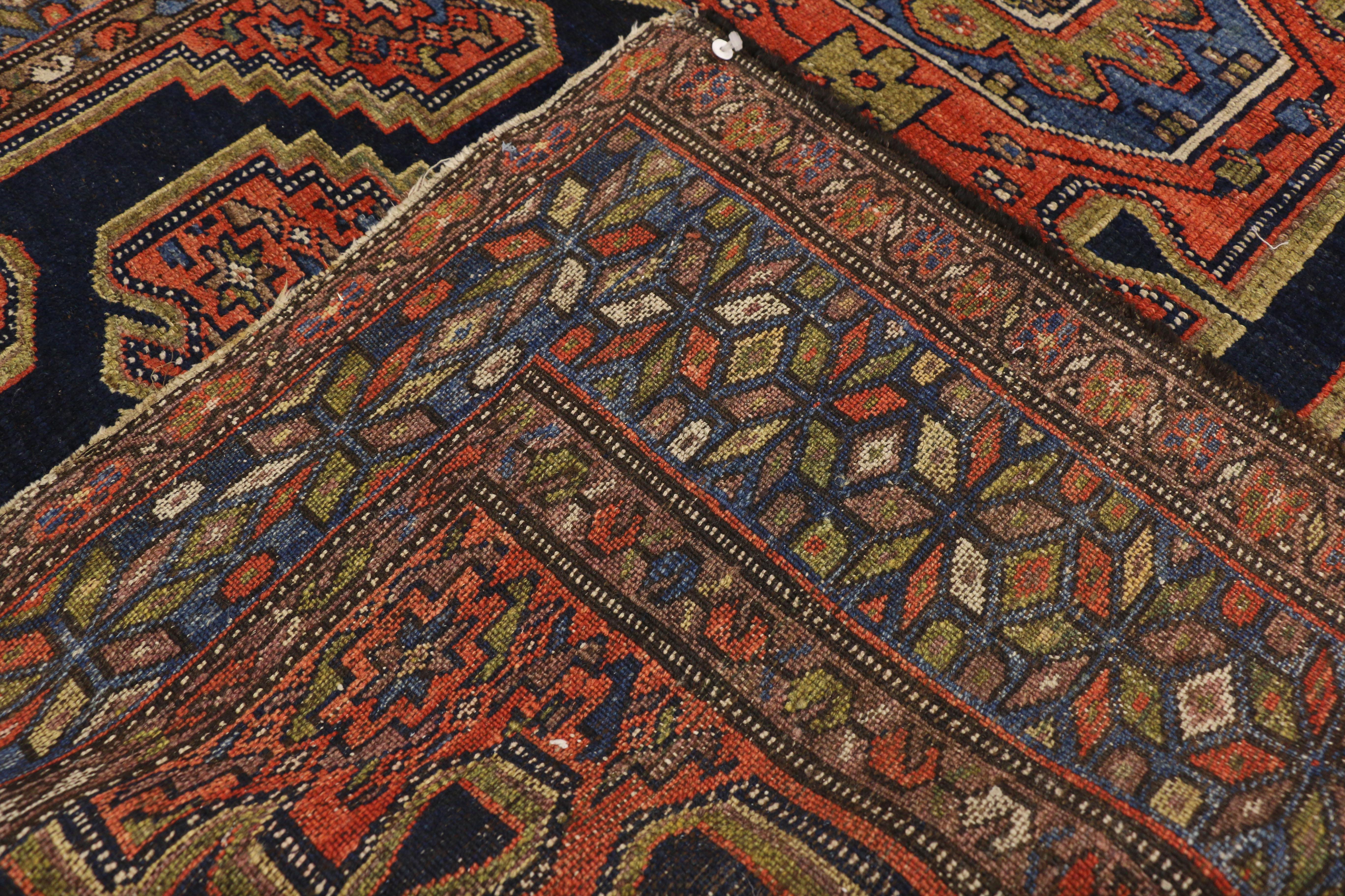 20th Century Antique Persian Hamadan Rug with Modern Tribal Style For Sale