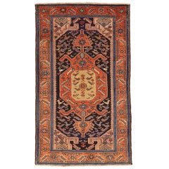 Antique Persian Hamadan Rug with Red and Gray Central Medallion, circa 1920s