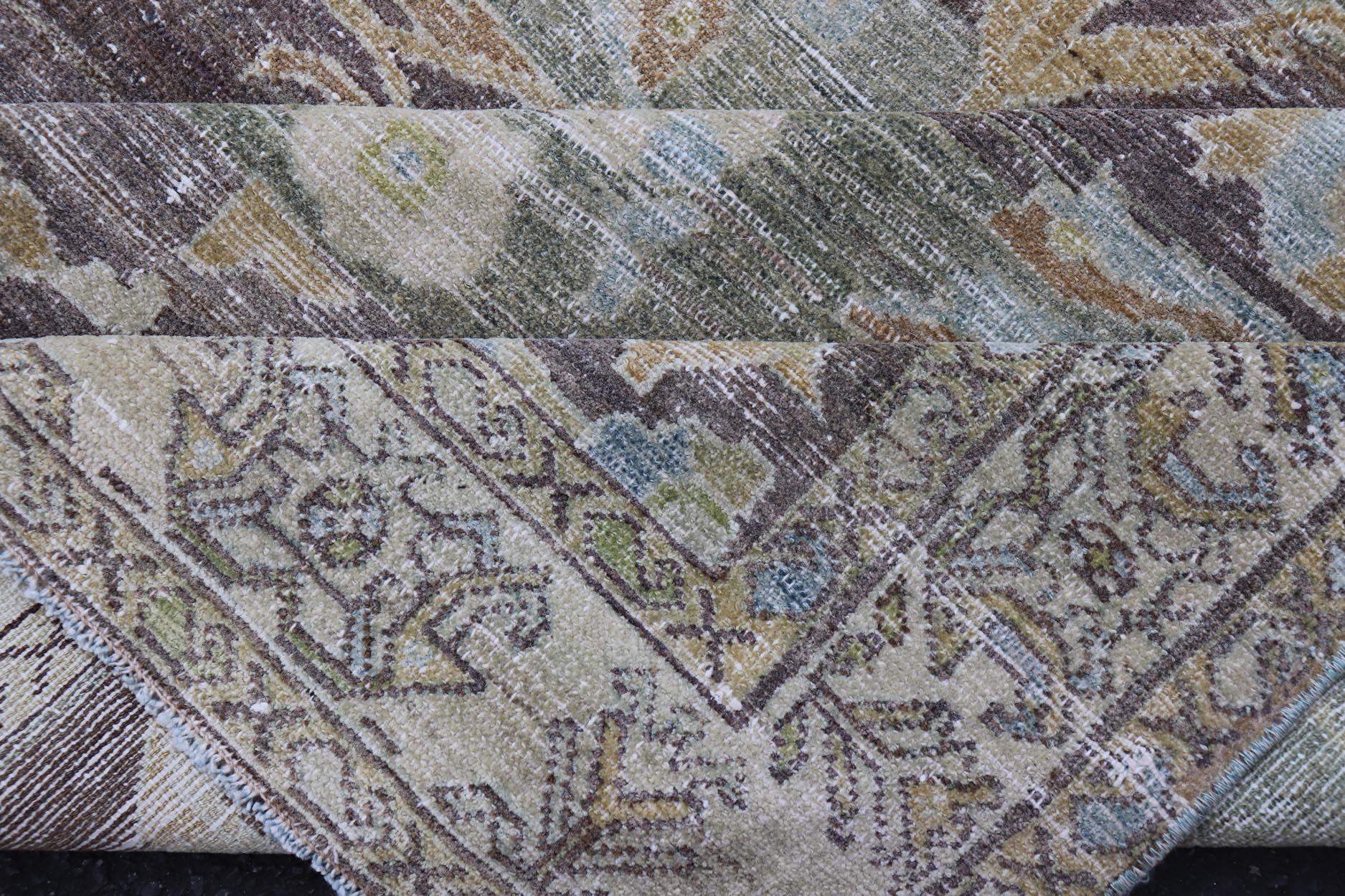 Antiker persischer Hamadan-Teppich mit weicher pastellfarbener Palette 5' X 9' im Angebot 5