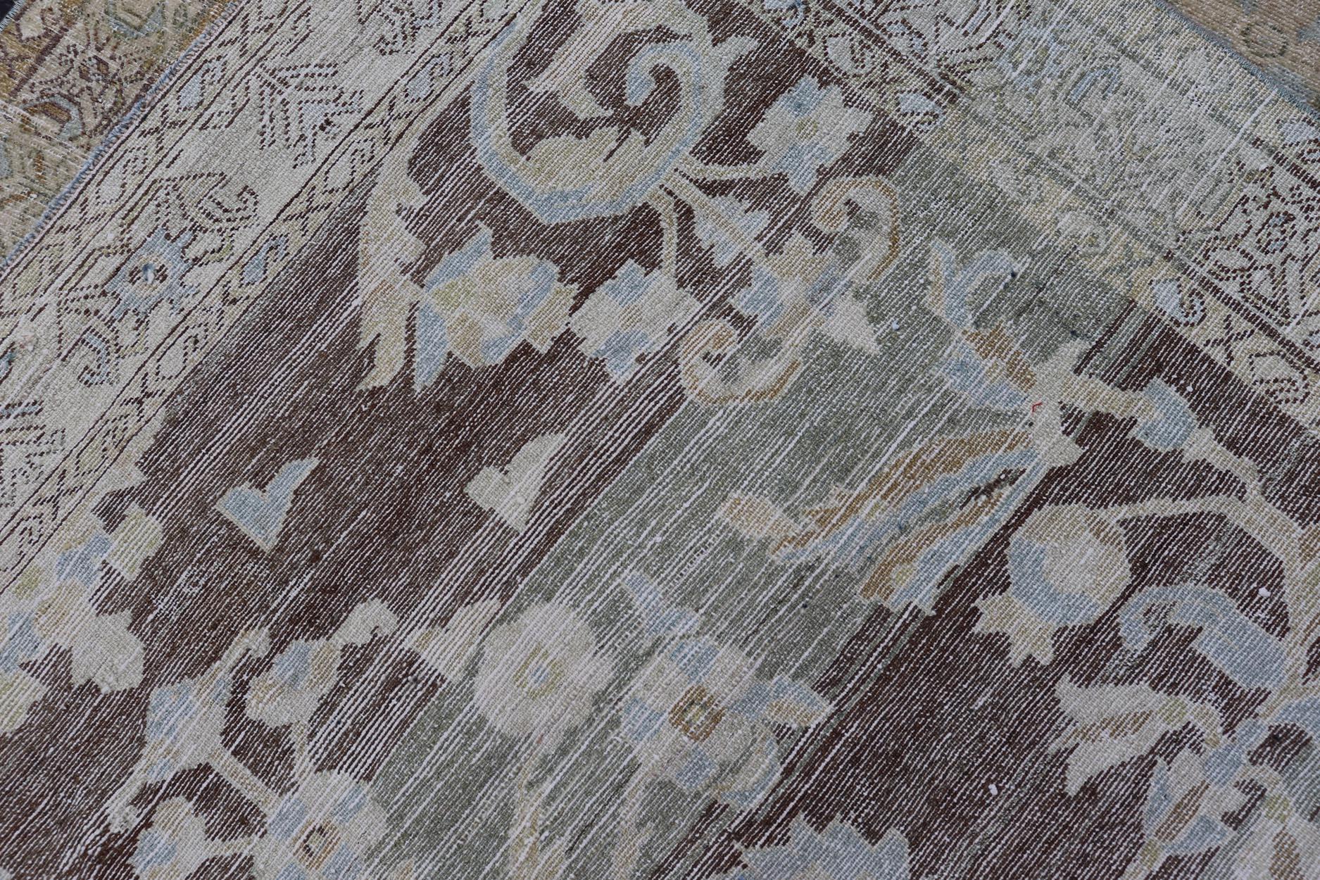 Antiker persischer Hamadan-Teppich mit weicher pastellfarbener Palette 5' X 9' im Angebot 6