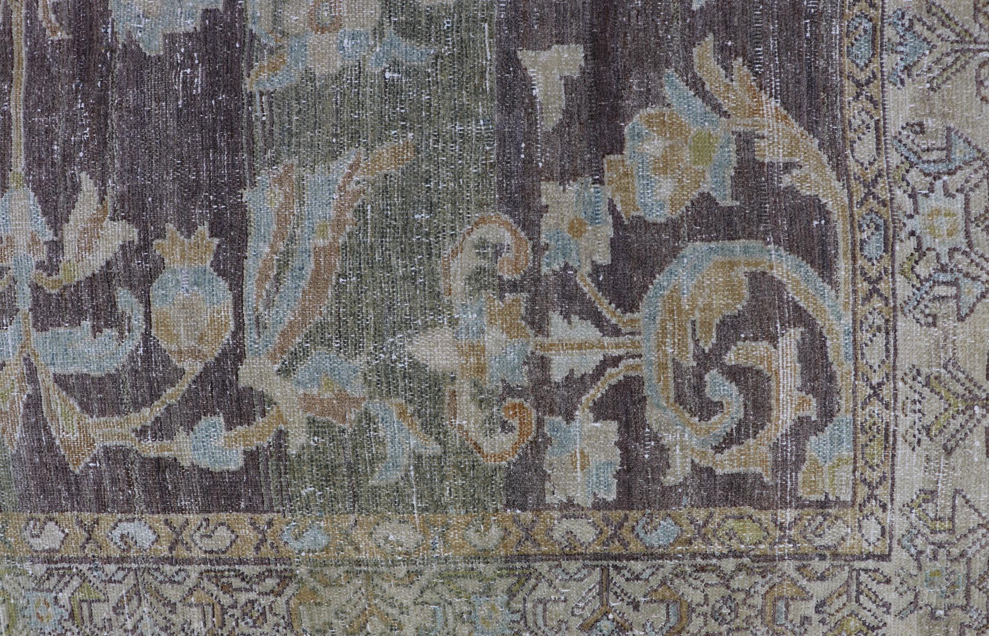 Antiker persischer Hamadan-Teppich mit weicher pastellfarbener Palette 5' X 9' (20. Jahrhundert) im Angebot