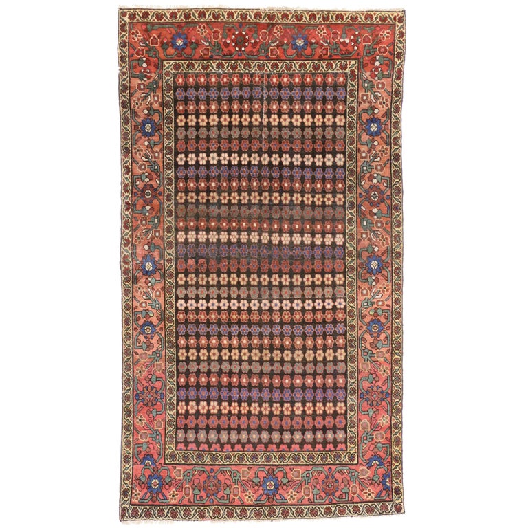 Antique Persian Hamadan Rug with Arts and Crafts Style For Sale at 1stDibs