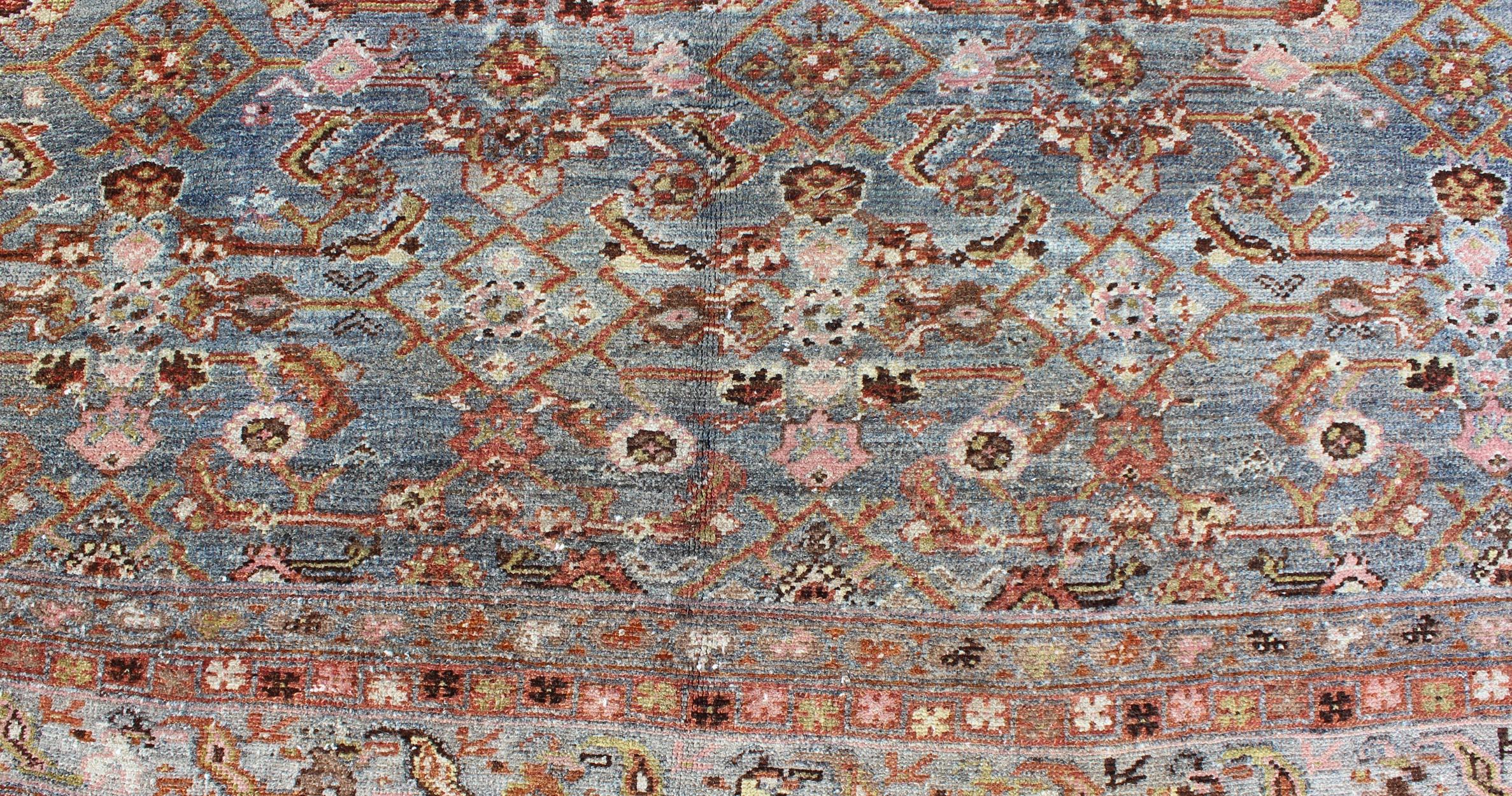 Antique Persian Hamedan Runner with All-Over Sub-Geometric Medallion Design For Sale 4