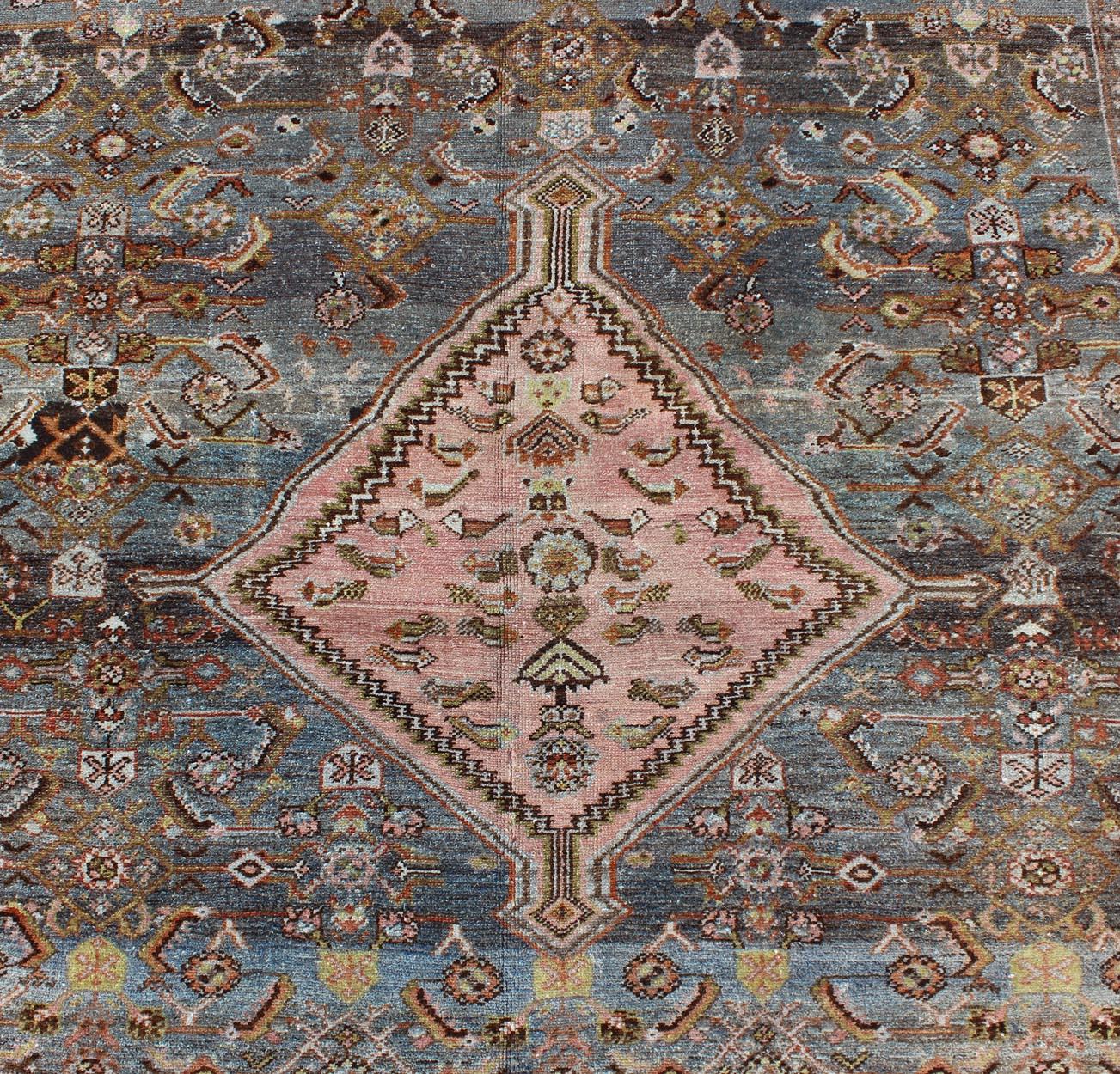 Antique Persian Hamedan Runner with All-Over Sub-Geometric Medallion Design For Sale 7