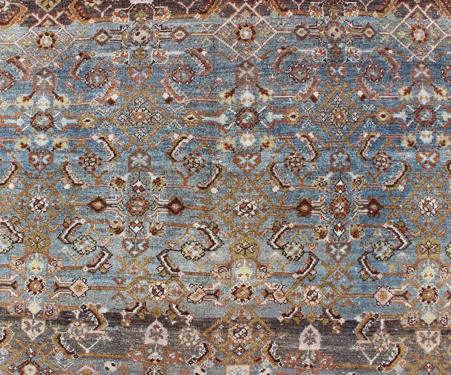 Antique Persian Hamedan Runner with All-Over Sub-Geometric Medallion Design For Sale 8