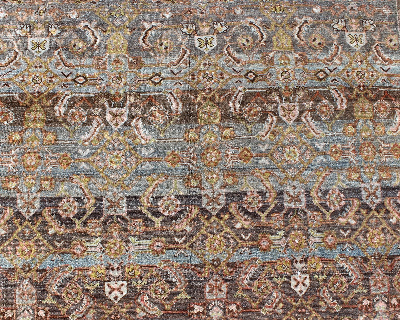 Antique Persian Hamedan Runner with All-Over Sub-Geometric Medallion Design For Sale 1