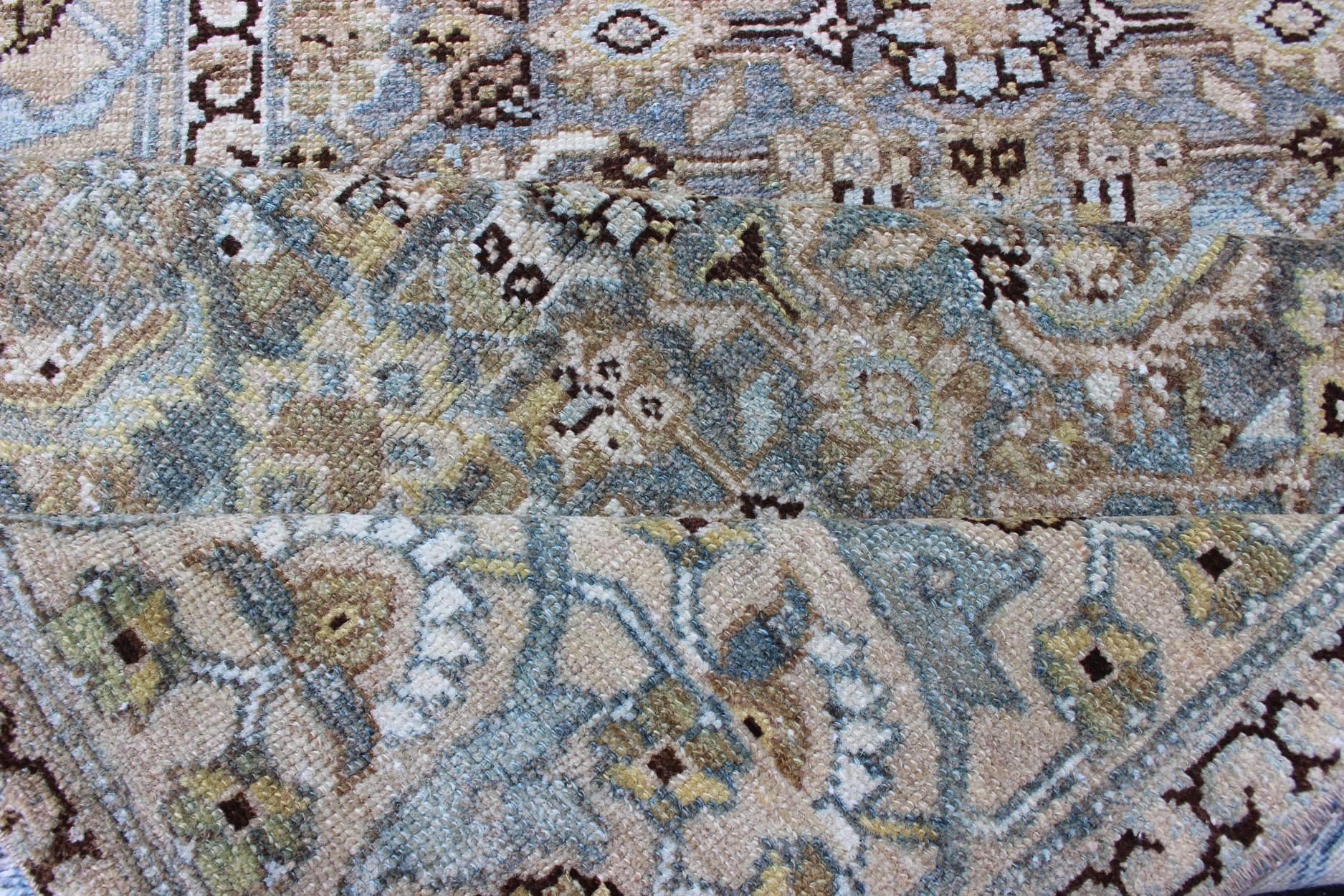 Wool Antique Persian Hamedan Runner with Sub-Geometric Design Earth Tones