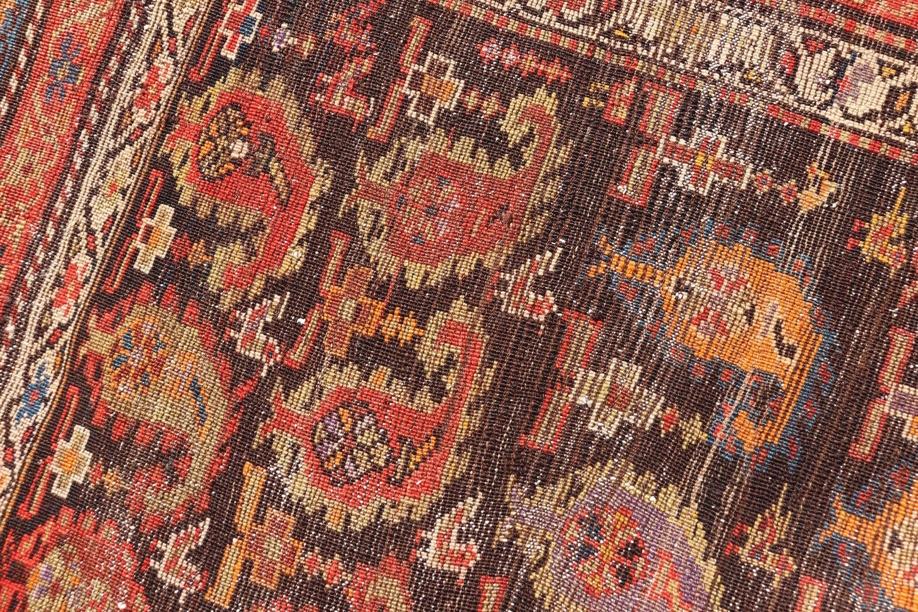 Antiker persischer Hamadan-Läufer mit subgeometrischem Muster aus Paisleys im Angebot 2