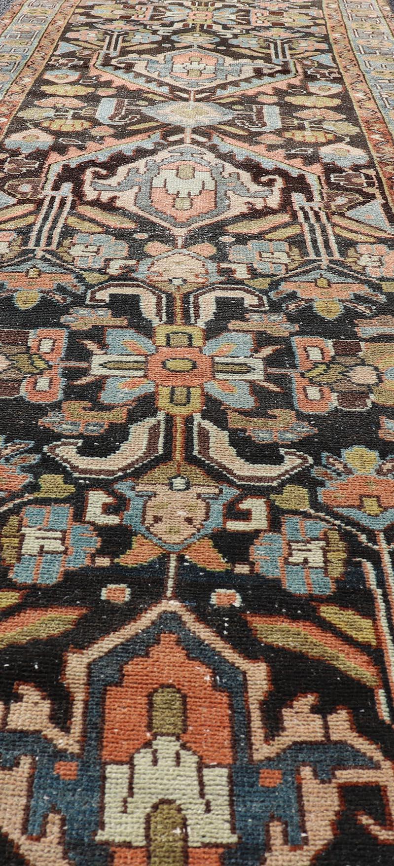 Antique Persian Hamedan Runner With Tribal Motifs in Pastel Colors For Sale 2