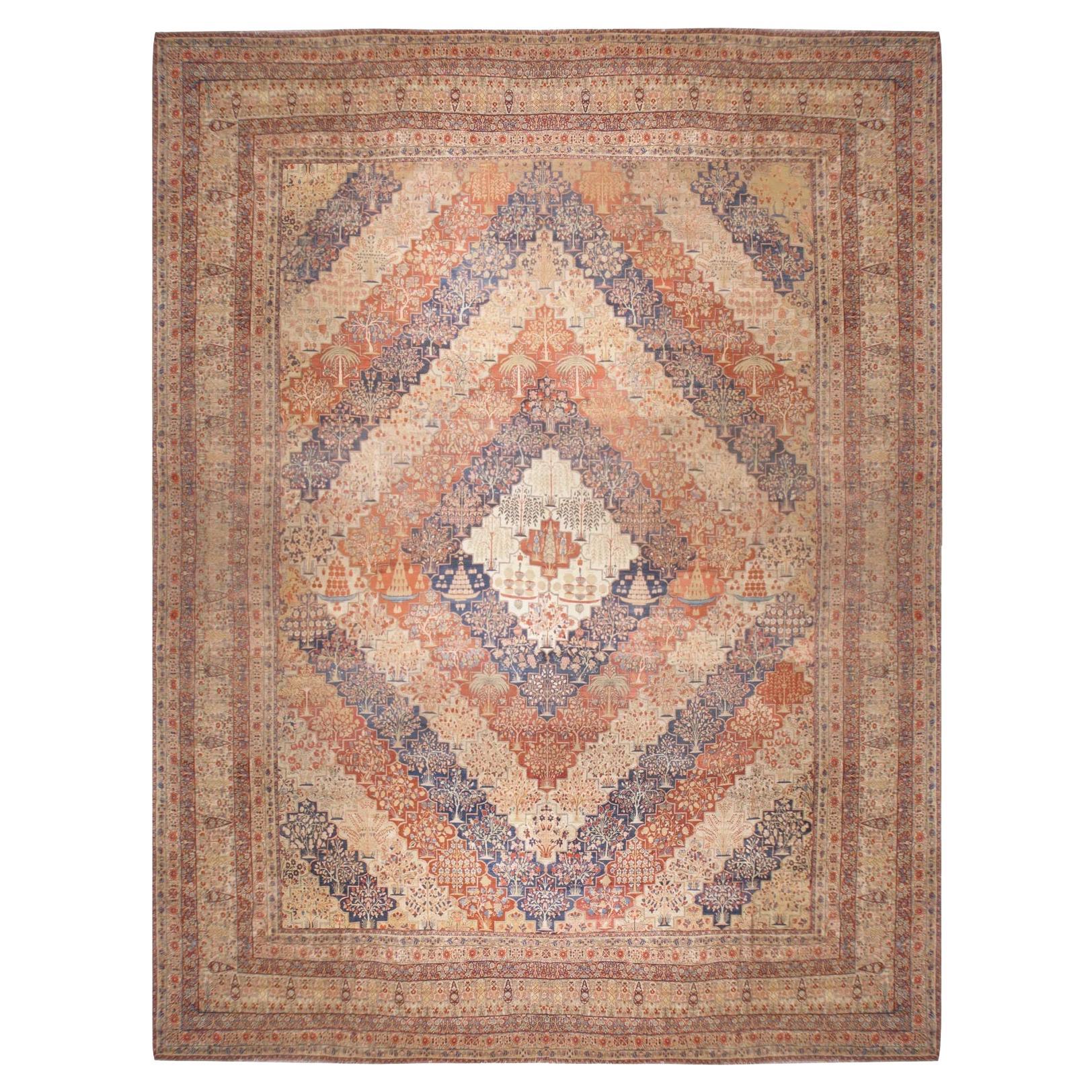 Antique Persian Hand Knotted Kerman Rug