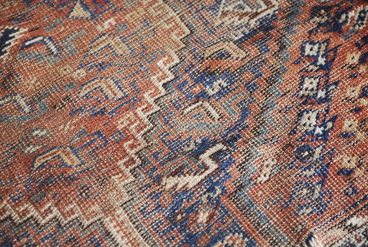 Antique Persian Handwoven Shiraz Carpet, 1850s For Sale 3