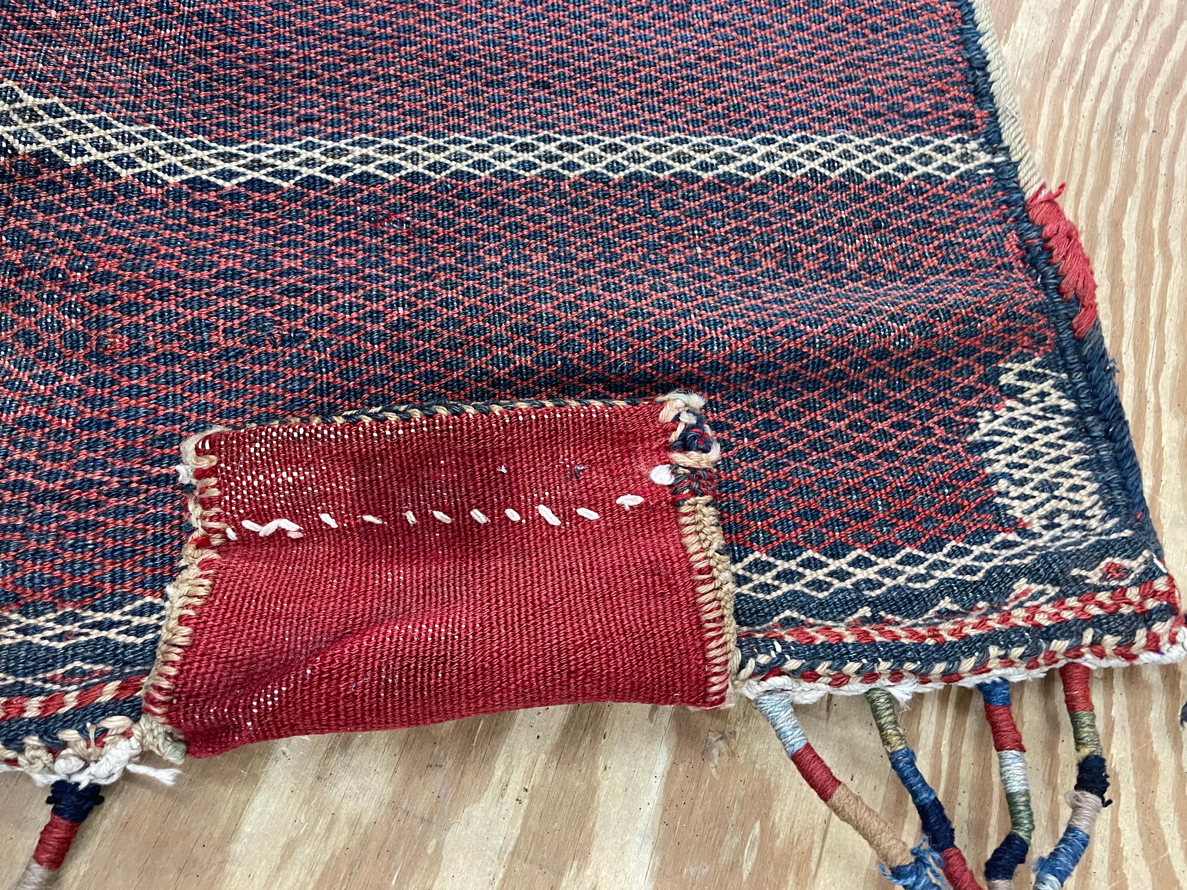 Tribal Antique Persian Handmade Kurdish Salt Bag For Sale