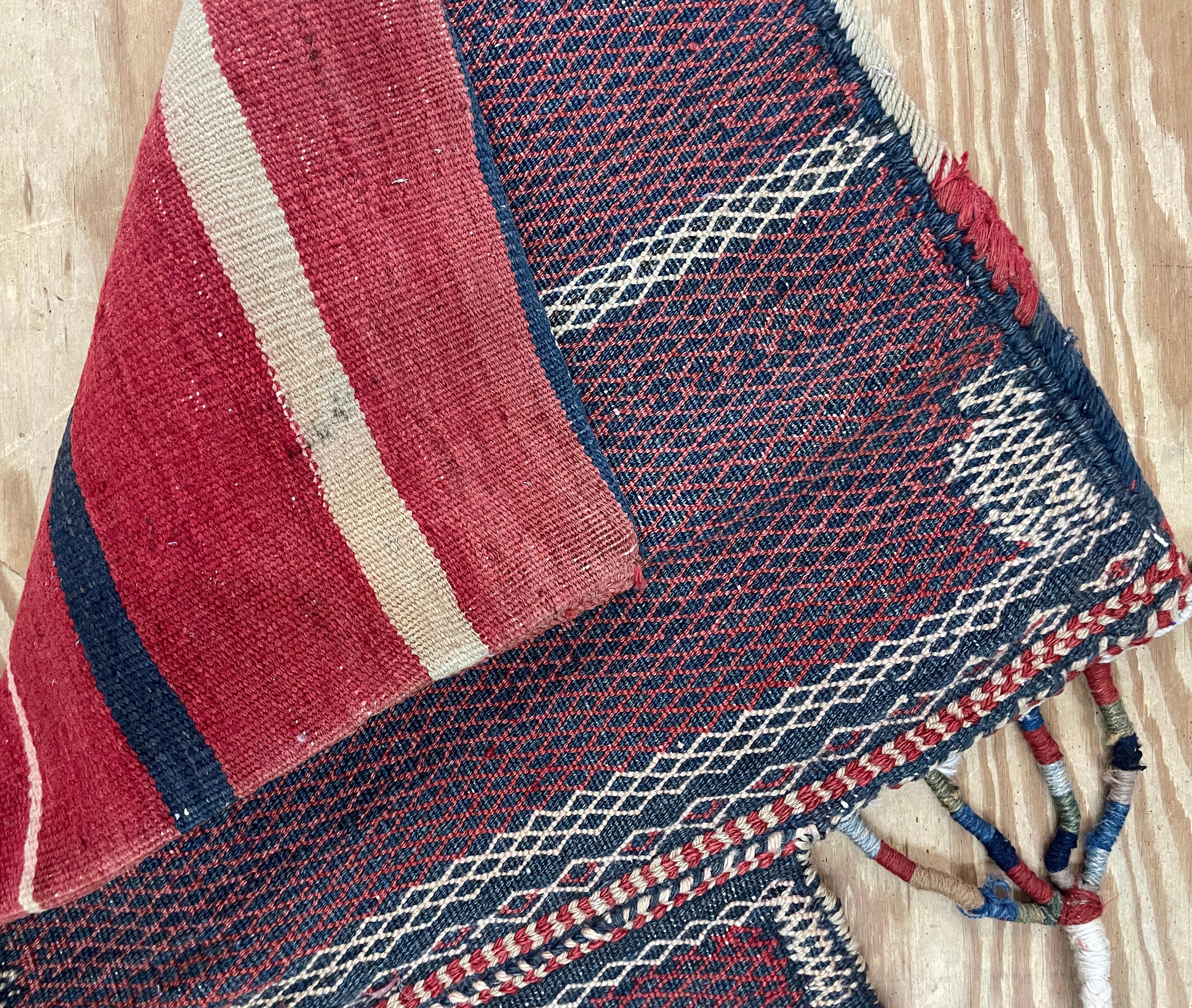 Hand-Woven Antique Persian Handmade Kurdish Salt Bag For Sale