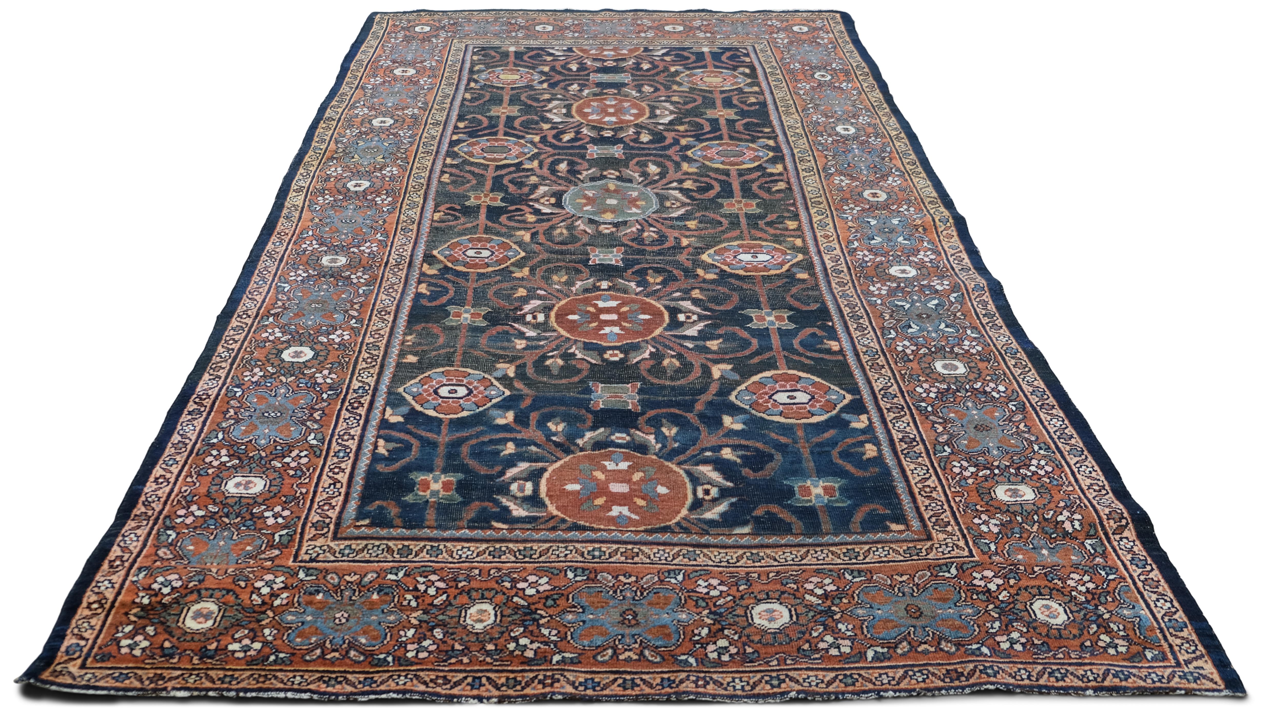 Victorien Ancien tapis persan de style Herati en laine 5'3''x9'10'' en vente