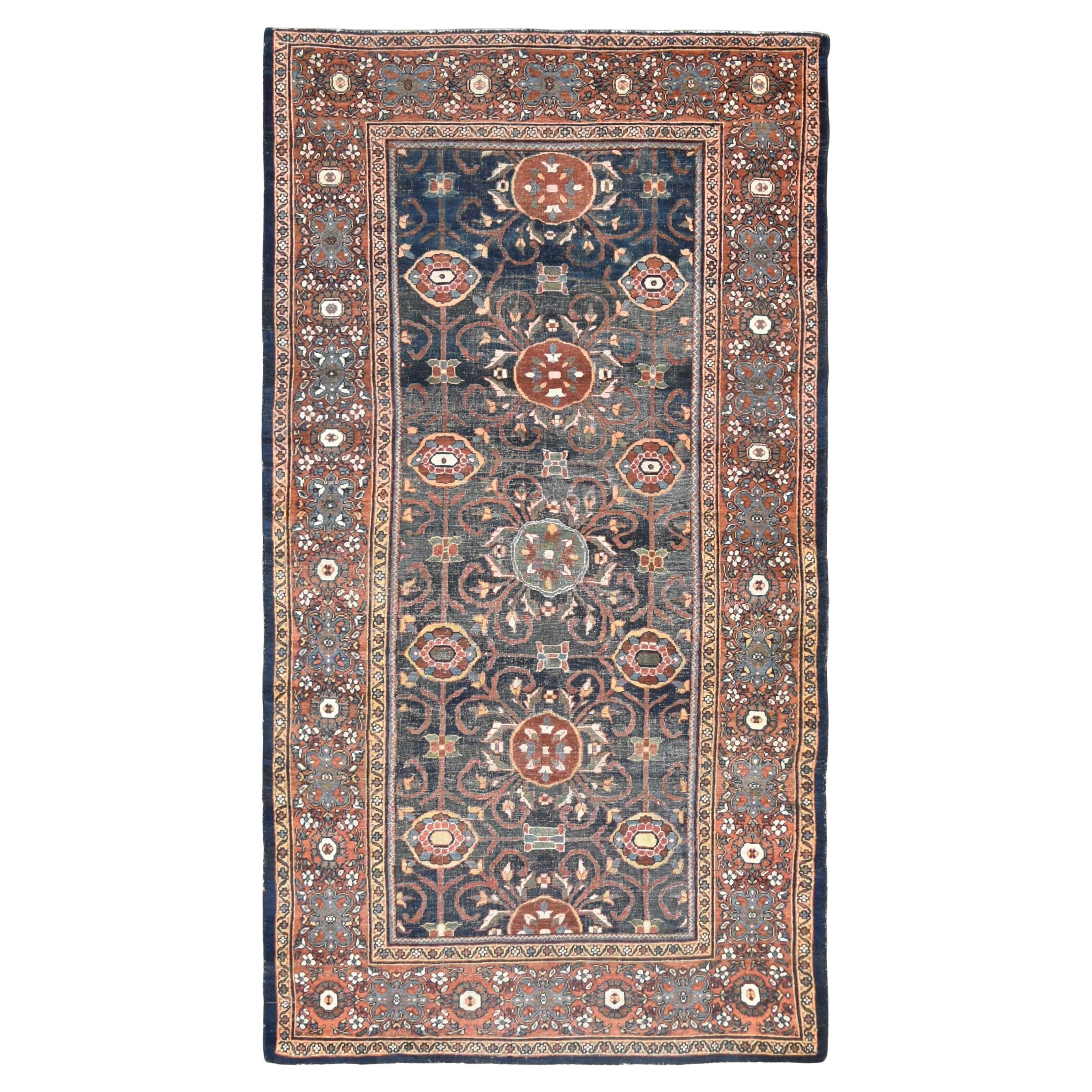 Ancien tapis persan de style Herati en laine 5'3''x9'10''