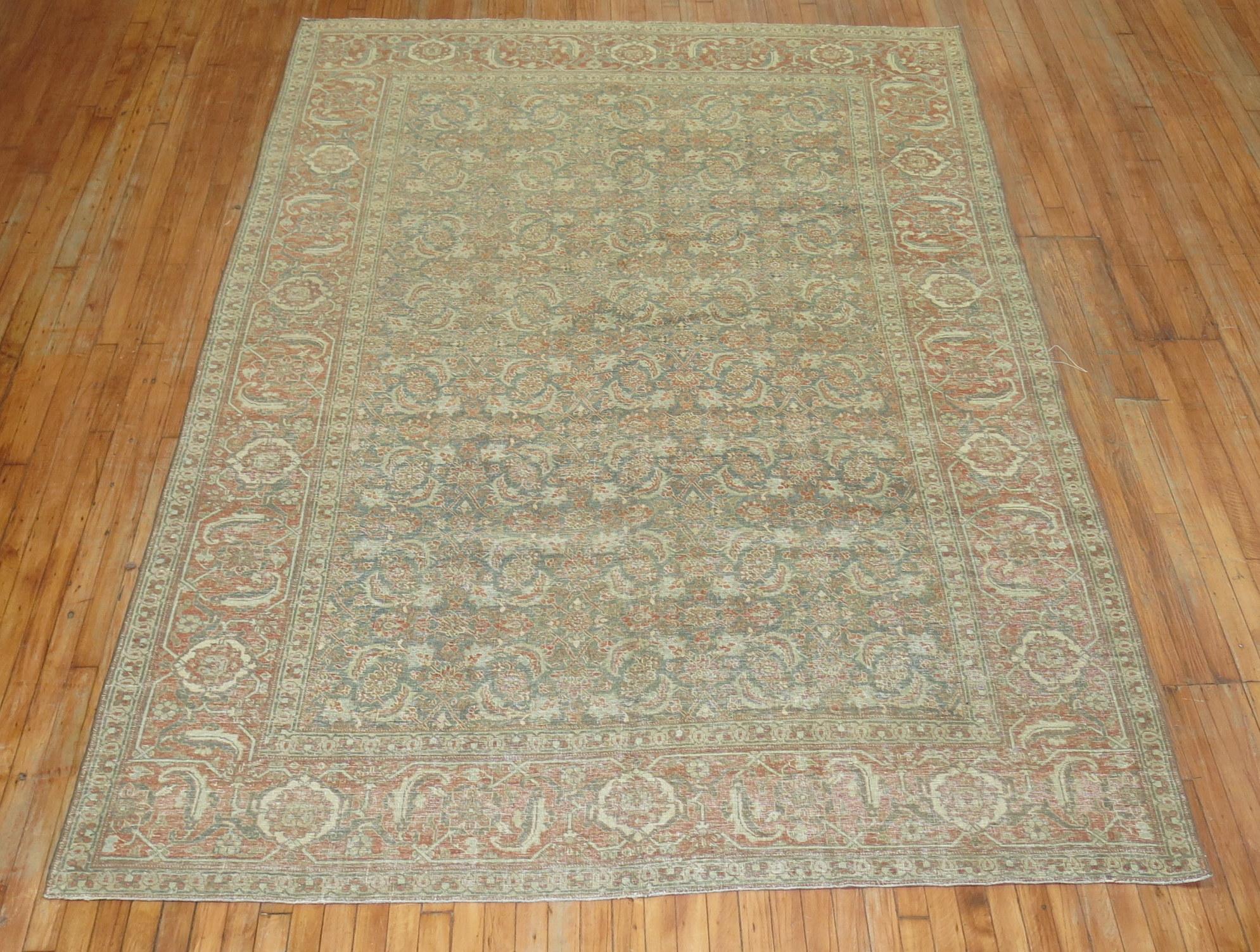 Antique Persian Herati Tabriz Rug 4